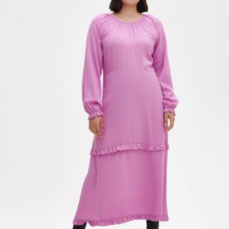 Nanso SANNI pitkä kangasmekko - pinkki-40