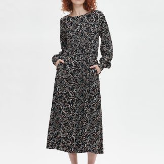 Nanso SARA pitkä kangasmekko - musta-46