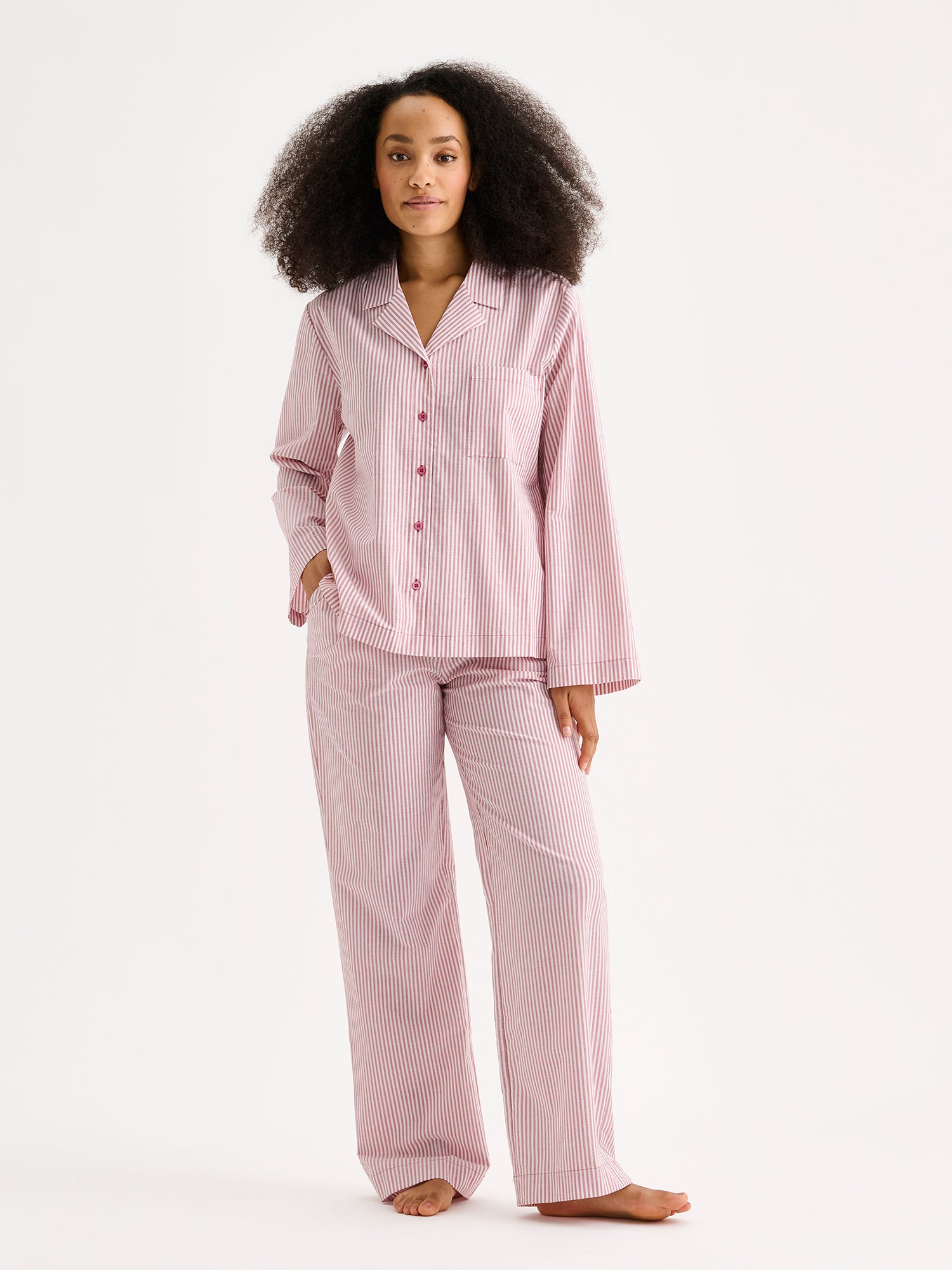 Nanso TAUKO raidalliset pyjamahousut - punainen-S