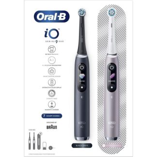 Oral-B iO 9 -sarjan Duo sähköhammasharjat - musta ja ruusu