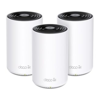TP-Link Deco XE75 V1 - Wi-Fi-järjestelmä (3 reititintä) - enintään 7200 neliöjalkaa - verkko - GigE - Wi-Fi 6E - Tri-Band