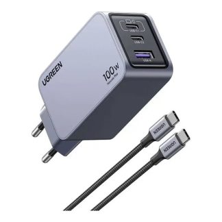 Ugreen Nexode Pro EU 3-Port GaN PD Fast Charger With USB-C Cable