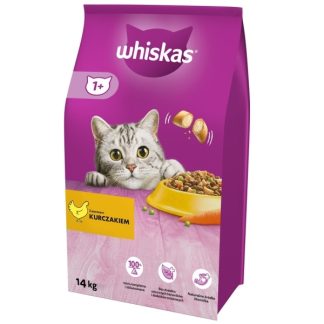 Whiskas-kuivaruoka aikuisille kissoille kanan kanssa - 14 kg