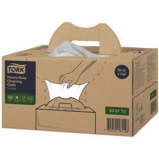 Aftørringsklud Tork Kraftig W7 Kätevä laatikko 1-lag 415x355 mm Hvid
