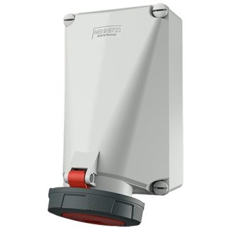 CEE-seinäpistorasia 5-nastainen 125A 400V IP67