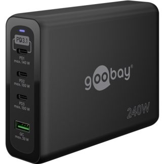 Goobay USB-C PD GaN moniporttinen pikalaturi (240 W)